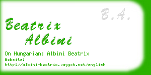 beatrix albini business card